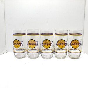 Los Angeles Lakers NBA Champions Vintage 14oz Glass Drinking Set of 5